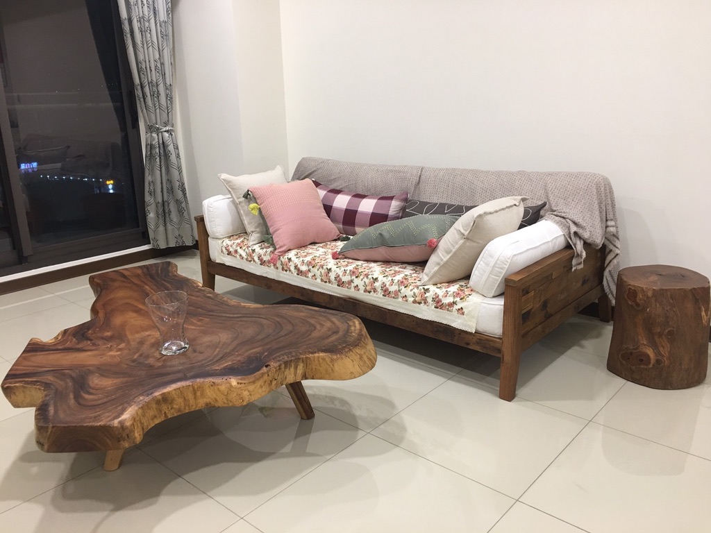 三人柚木沙發  柚木咖啡桌 邊桌